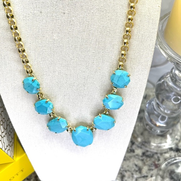 NWT Kendra Scott Daphne 14K Gold and Turquoise Necklacelace - Picture 3 of 6